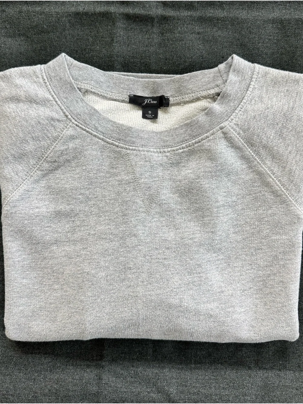 J.Crew Grey French Terry Raglan Sleeve Crewneck Sweatshirt Size Small K6378